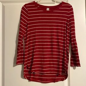 Red and white old navy shirt
